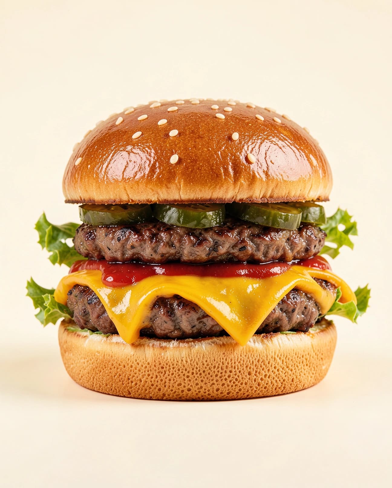 Stacked CRAV cheeseburger