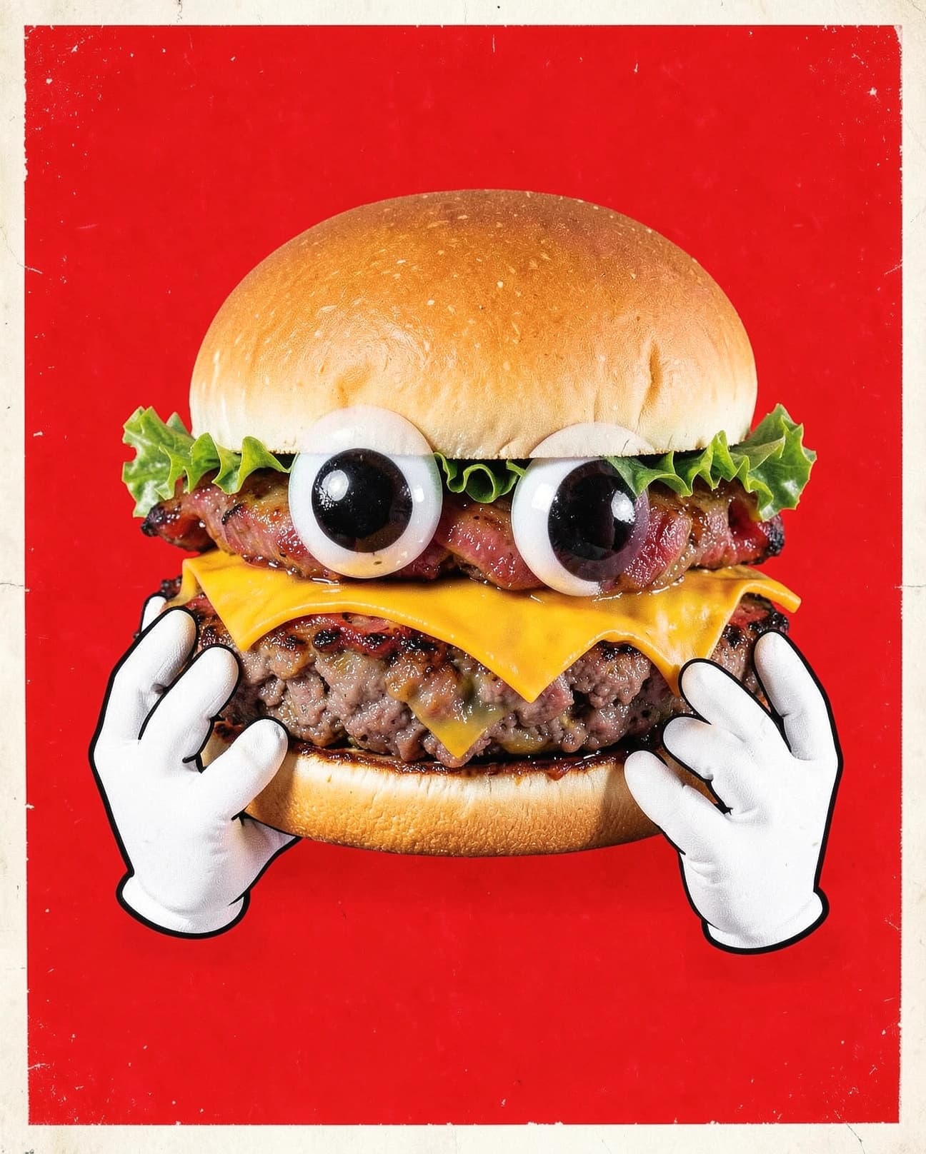 CRAV's cheerful burger character